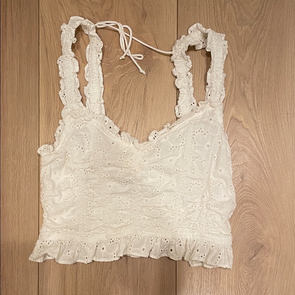 Urban Outfitters White Eyelet Crop Top